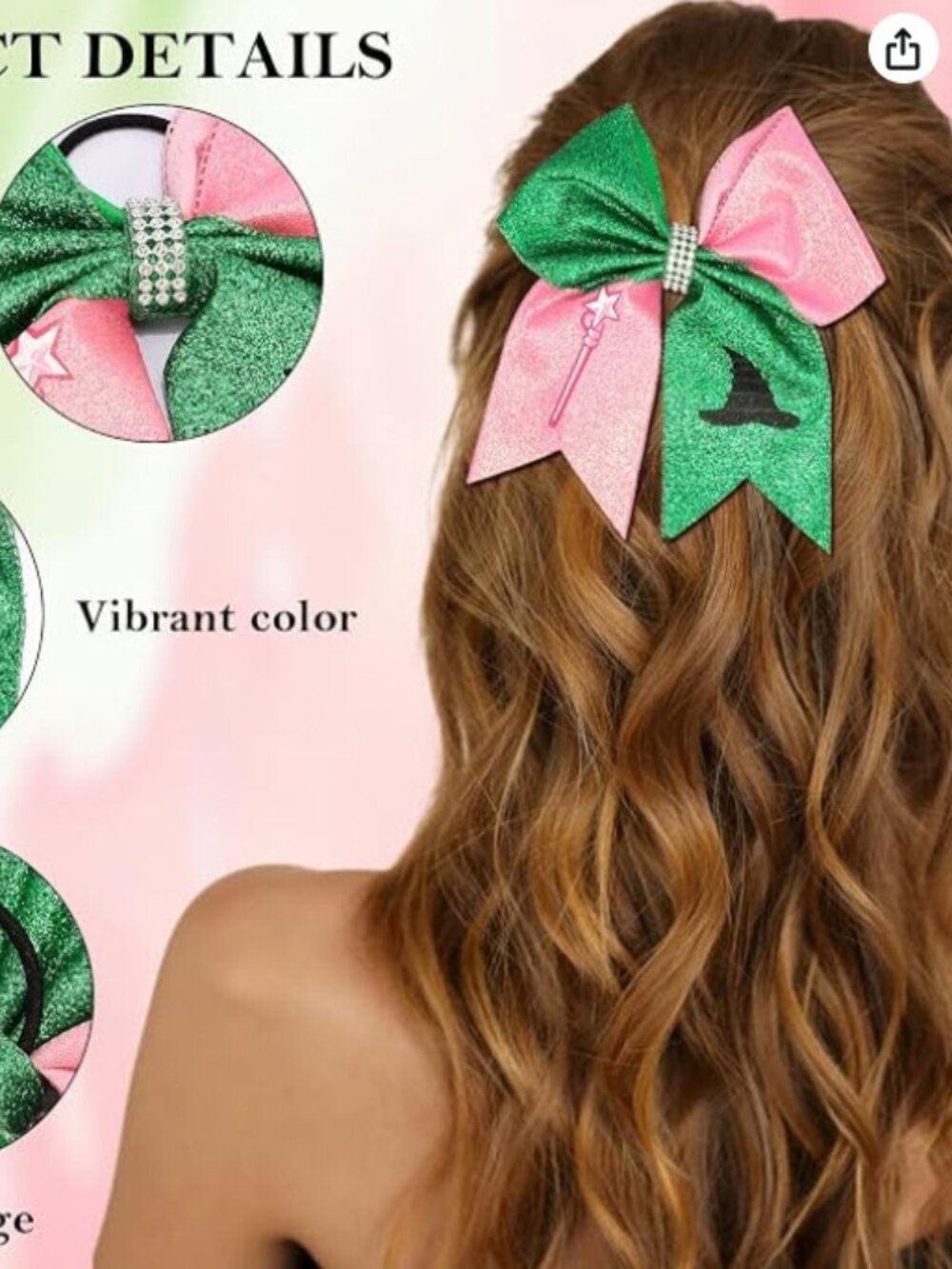 NWT 💚🩷Wicked Pink Green Hair Accessory Bow